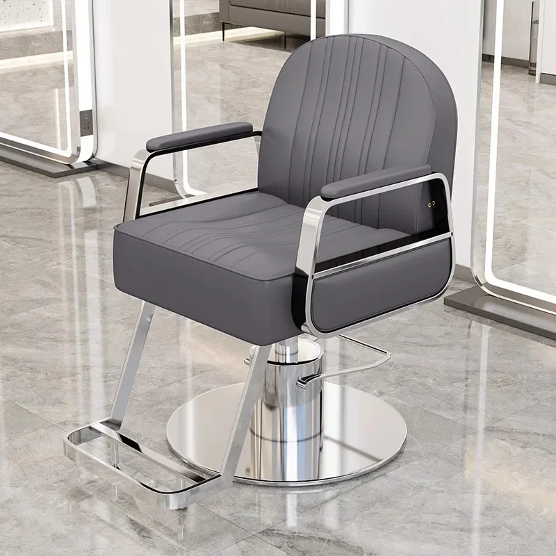 Leg Rest Barber Chair Stainless Steel Premium Backrest Barber Chair Premium Luxury Silla De Barbero Beauty Salon Furniture