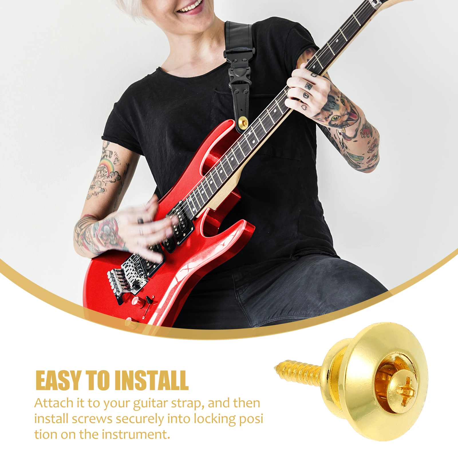 

2 Pcs Pegs Guitar Strap Nails Bass Attachment with Lock Locking System Buttons Child