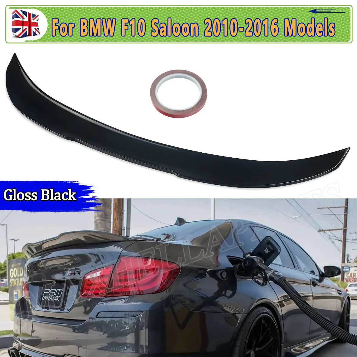 

FOR BMW 5 SERIES F10 Tail Roof Spoiler SALOON 518d 520d 530d 2010-2017 REAR TRUNK BOOT SPOILER LIP PSM DUCKTAIL STYLE Black