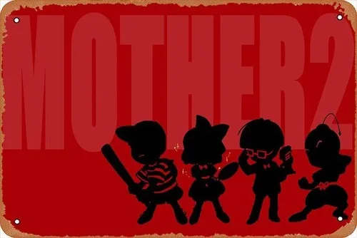 Earthbound, Ness, Mother 2, Paula, Jeff, Poo Game Metal Tin Sign -  Art Poster