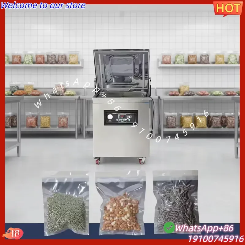 2026Hot DZ-600/2E Industrial Electric Automatic 600mm Single Chamber Vacuum Sealer Dual Seal Bars for Food Commercial Cans