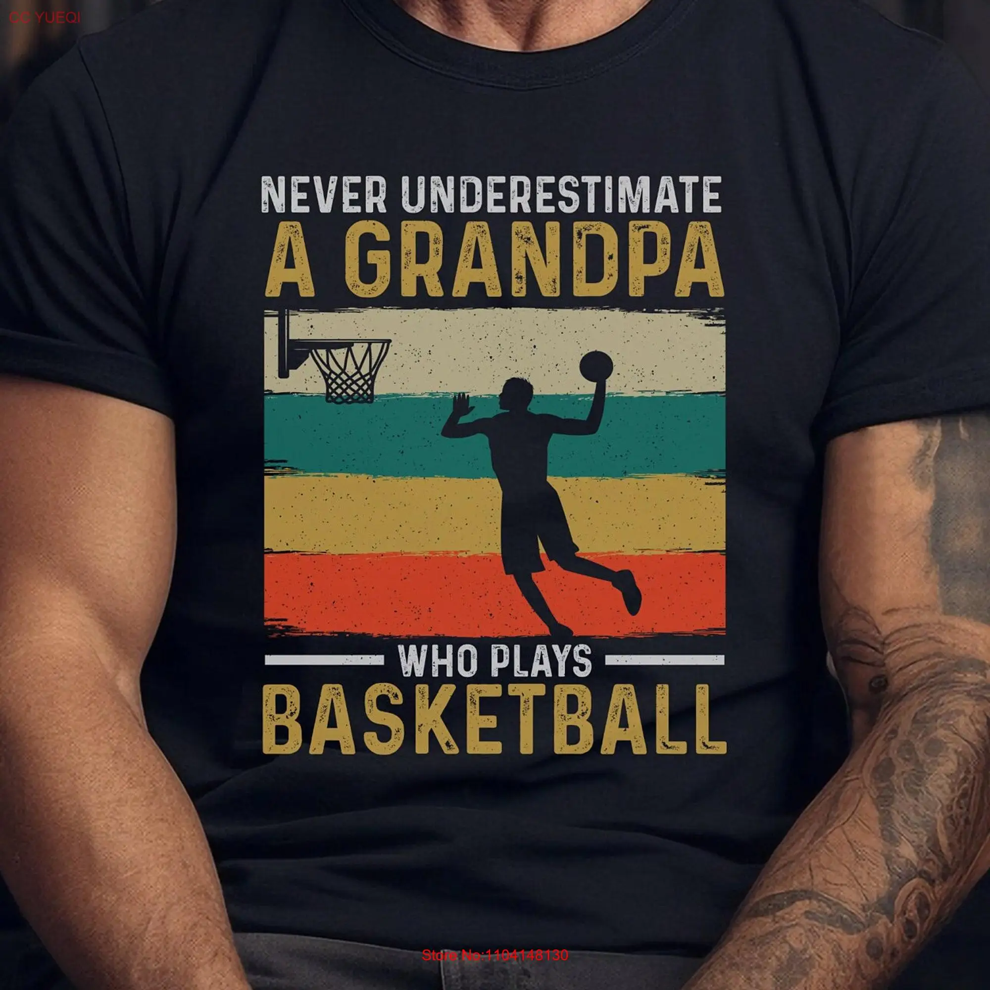 Grandpa Basketball T Shirt Men's for Father's Day Funny Dad long or short sleeves