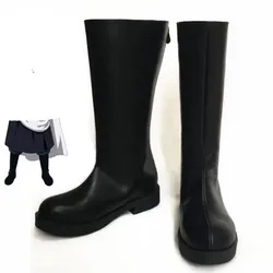 Anime Tail Zeref Black Boots Women Men Halloween Party Role Dragneel Cosplay Shoes Custom Size