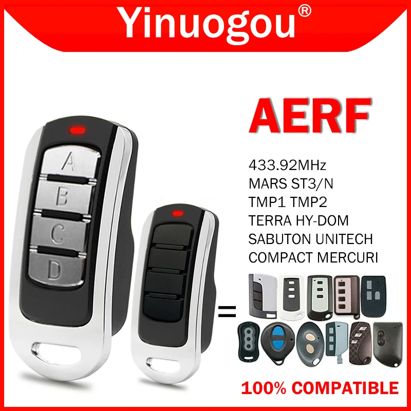 AERF TMP1 TMP2 TERRA HY-DOM MARS ST3/N SABUTON UNITECH COMPACT MERCURI Garage Door Remote Control Duplicator Opener 433.92MHz