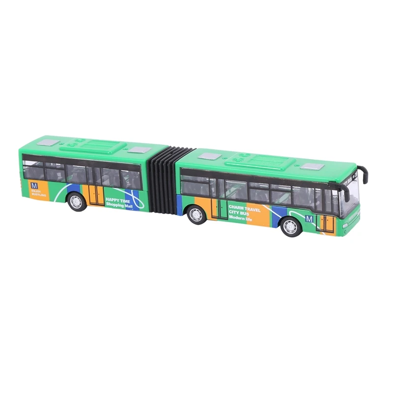 Children Diecast Model Vehicle Bus Car Toys Small Baby Pull Back Toys Green