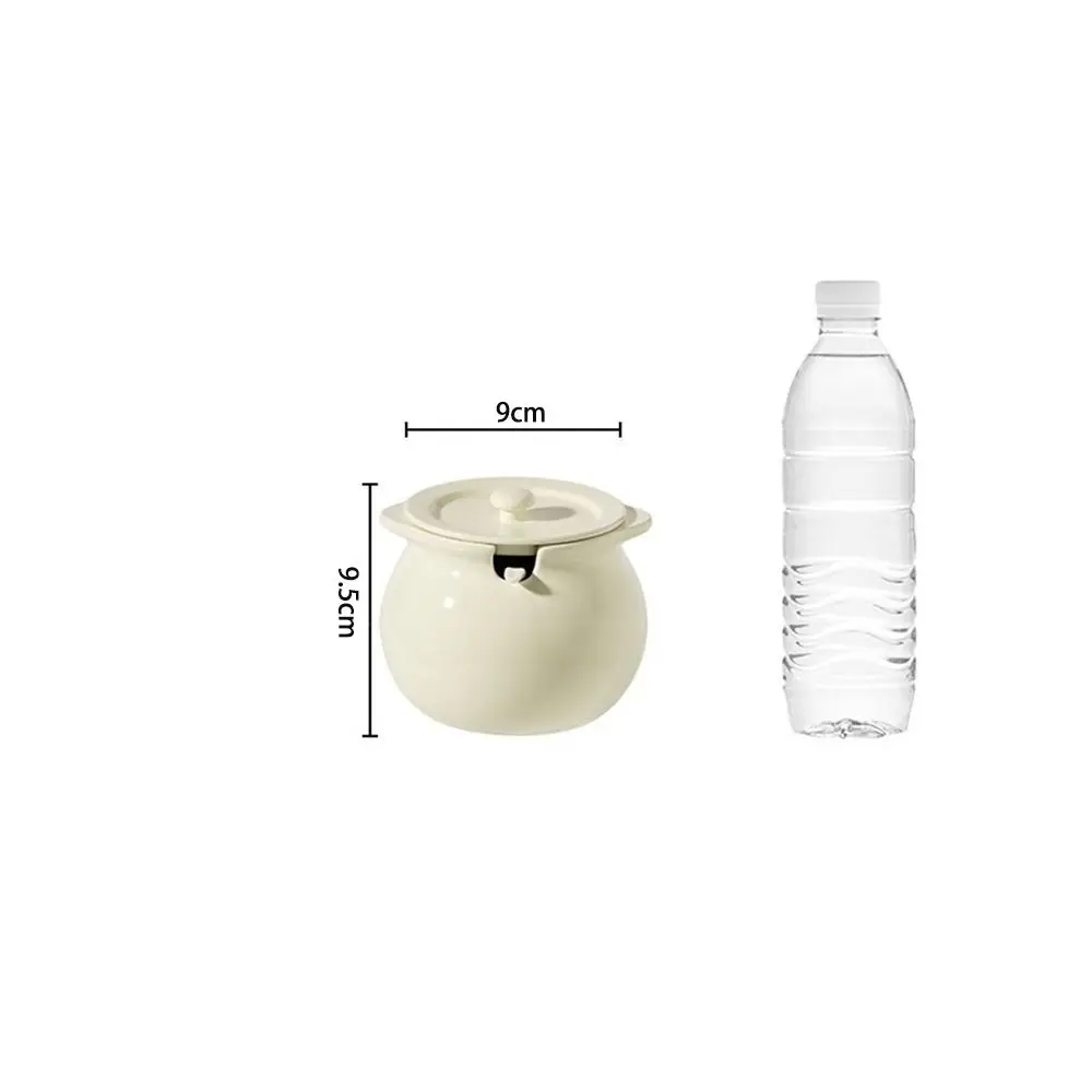 Large Capacity Ceramic Lard Jar High Temperature Resistant Kitchen Storage Containers Household Storage Jars with Lid