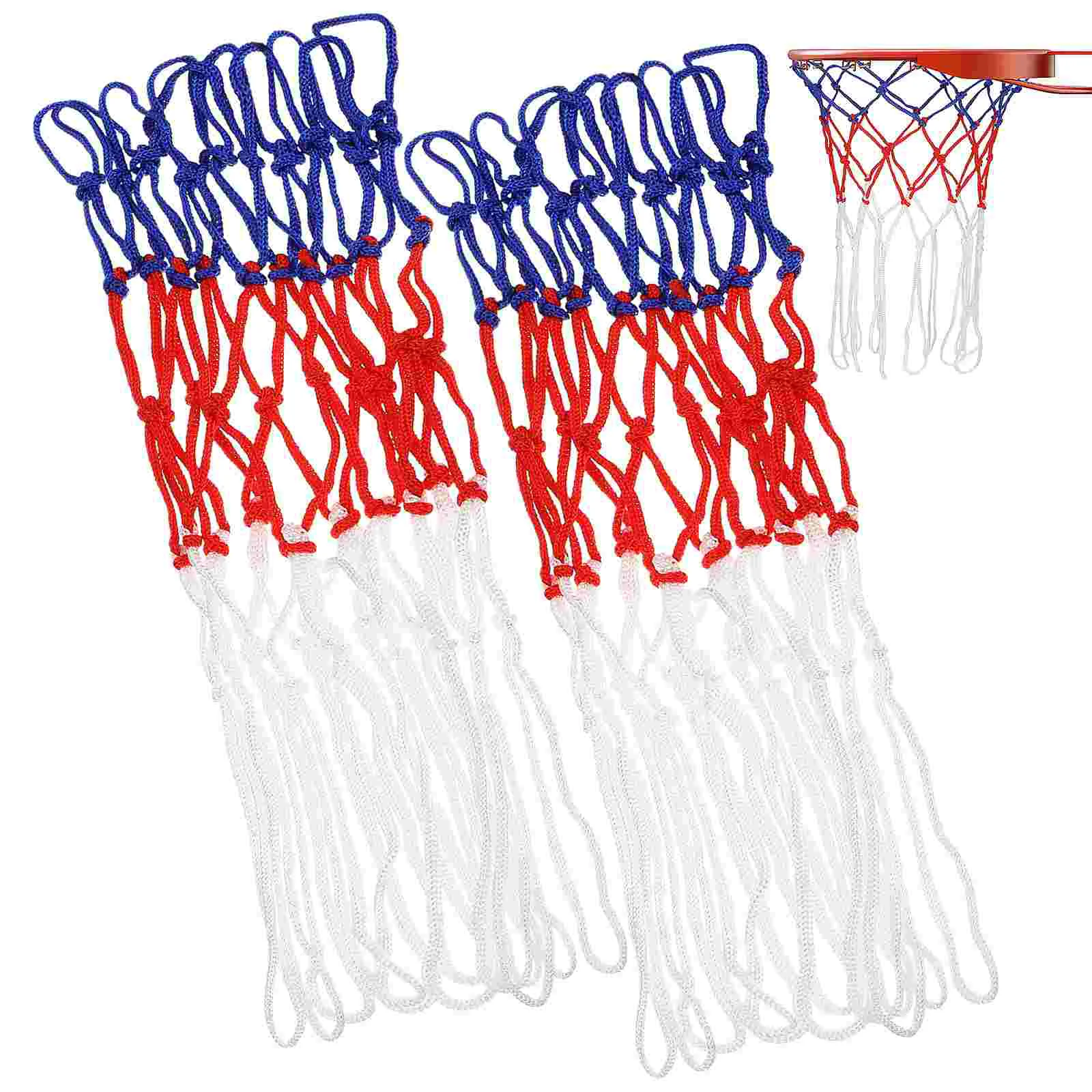 2 Pcs Basketball Net Indoor Accessories Heavy Duty Woven Practice Nylon Shot Training Hoops Child