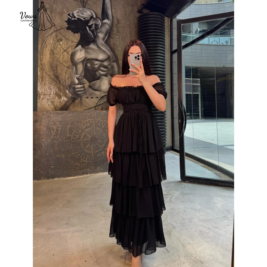 

Vows Line A Evening Dresses Elegant Party Dresses 2025 Belly Custom Made Women Evening Dress Woman Layered Formula Robe Soiree