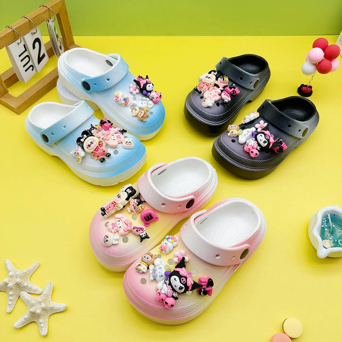 

Summer New Versatile Slippers for Boys and Girls Cartoon Clogs Soft Sole Non-Slip Toe Sandals 2310
