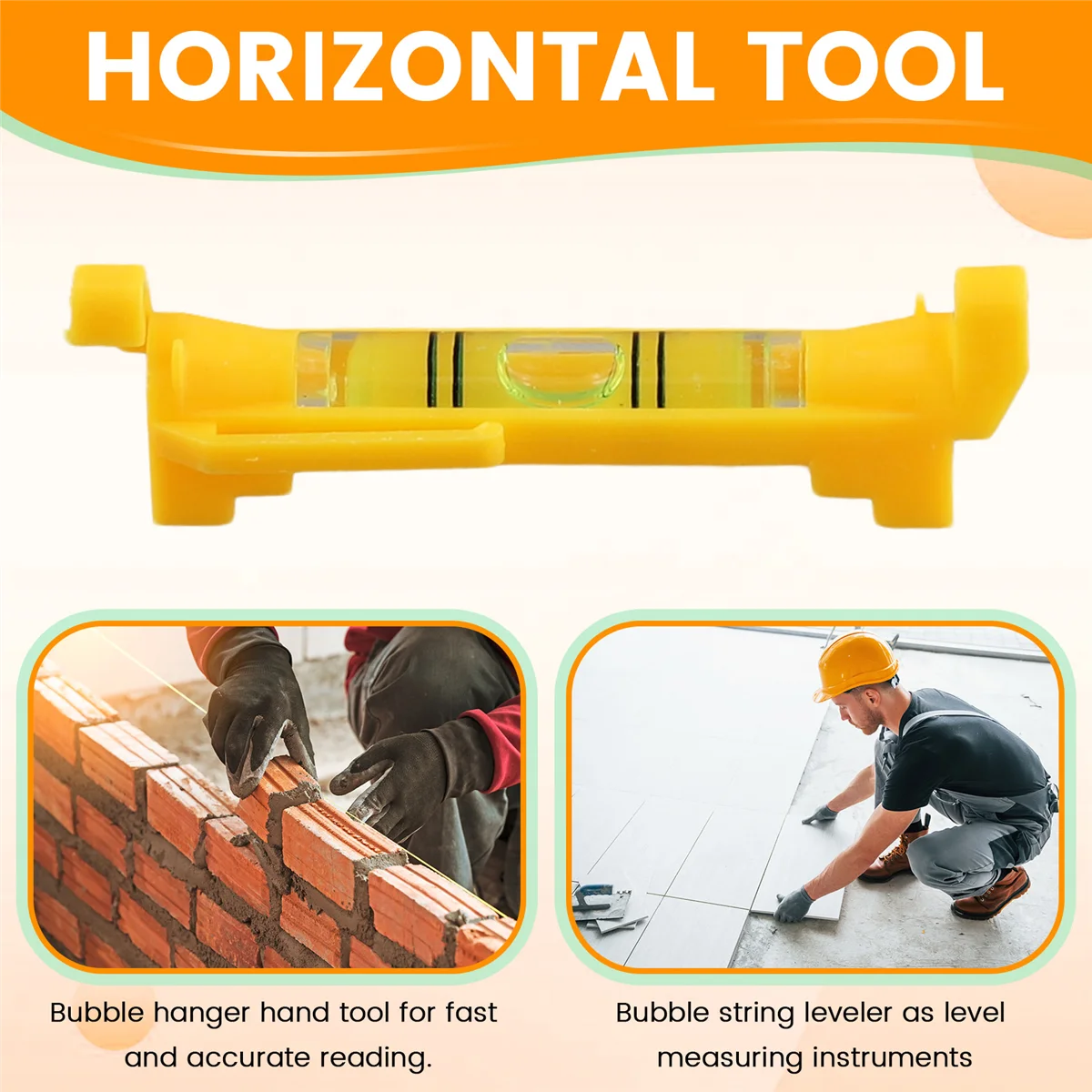 Activity 4Pcs String Level Hanging Line Bubble Levels for Leveling Surveying, Building Trades, Bricklaying, Etc. (Yellow)