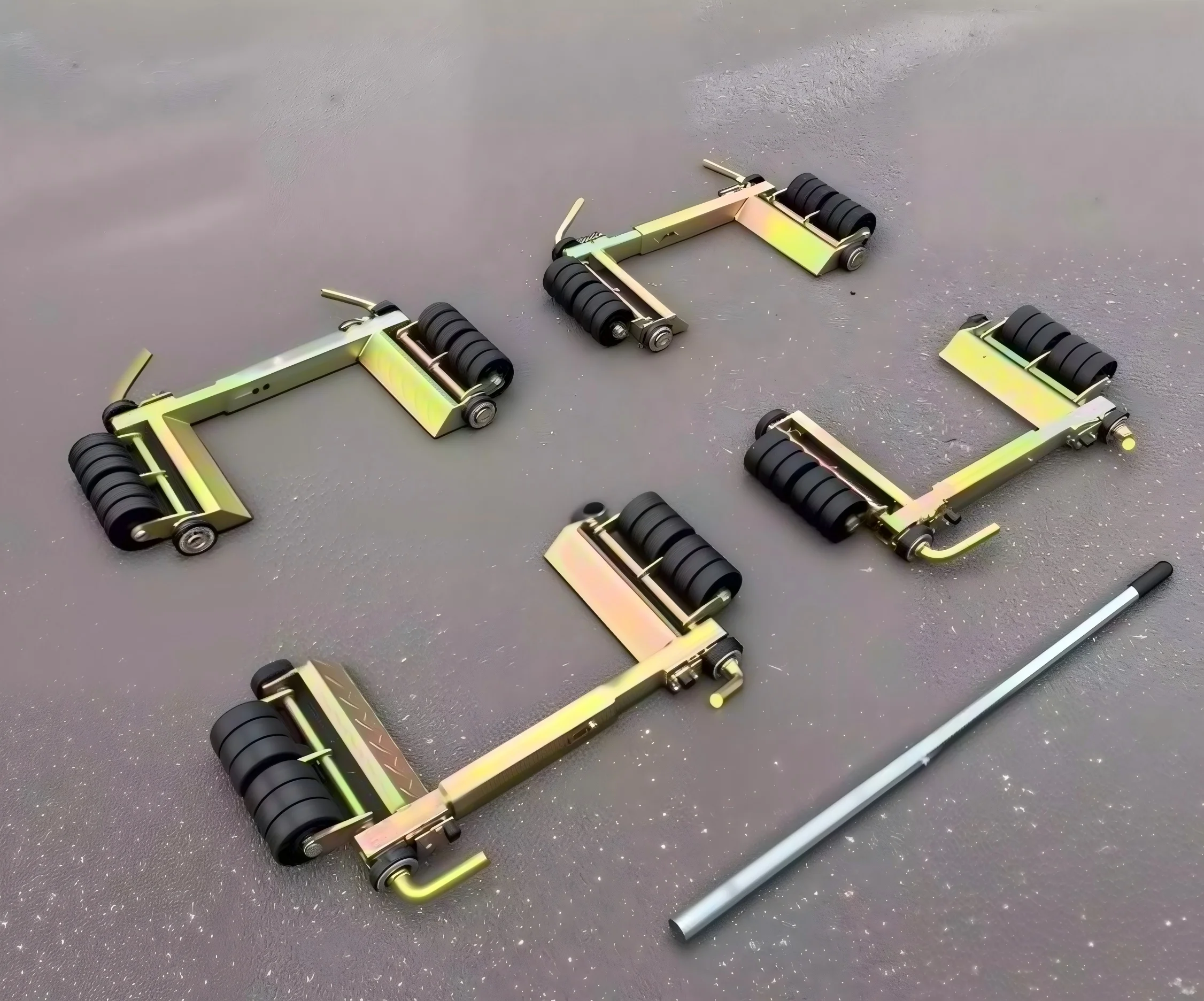 

Комплект из 4-х 12-колесных тележек-домкратов для буксировки и перемещения автомобилей с противоскользящим покрытием для помощи при движении/буксировке транспортных средств