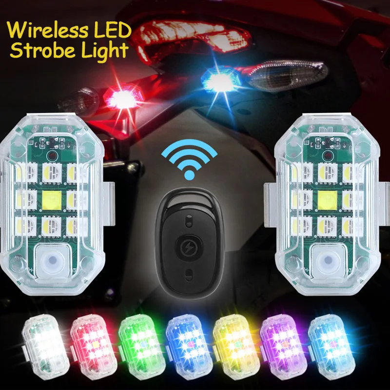 

2024 Car Strobe Light M3 Motorcycle Flash Led Anti-collision Warning Lamp Waterproof Wireless Remote Control For Car Bike