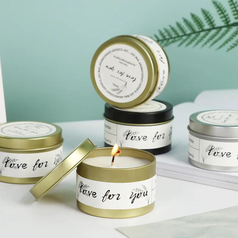 

2pc Smokeless Soybean Wax Tin Jar Aromatherapy Candle Home Lighting Emergency Candle Aroma Candle Wedding Hand Gift Ornaments