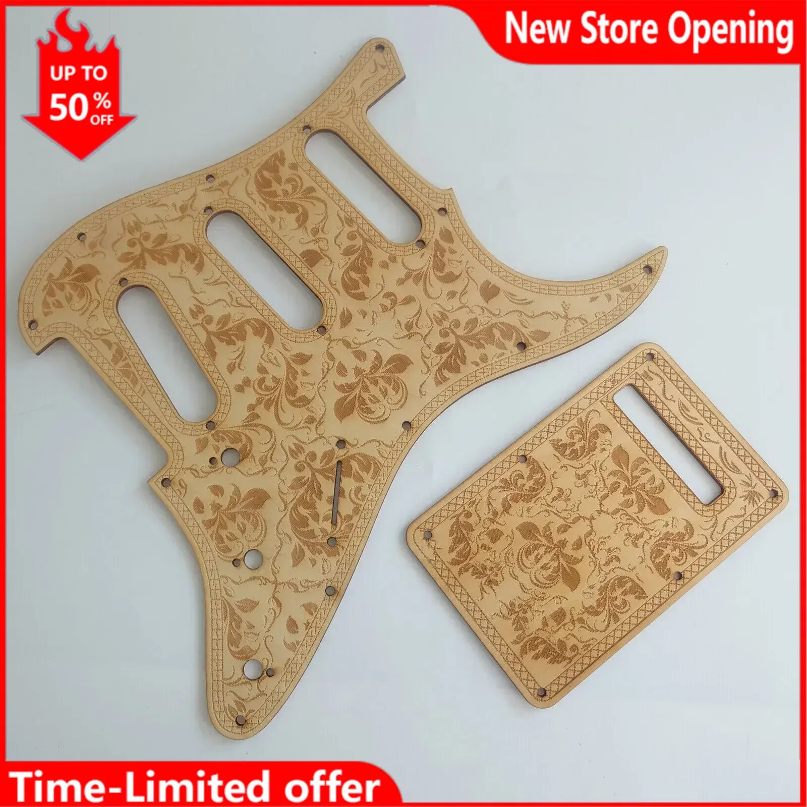 

11 Hole ST Guitar Pickguard and Back Plate Carved Basswood SSS Pickup Pickguard for ST Guitar SSS Pickguard