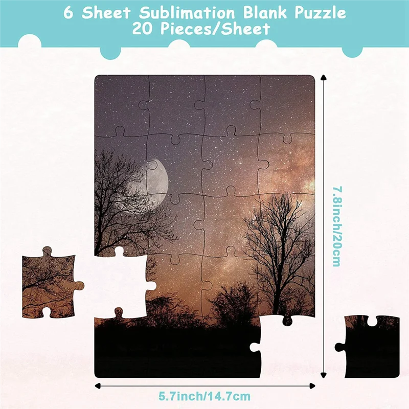 Sublimation Blanks Puzzles DIY Blank Puzzle for Sublimation Transfer Thermal Transfer Heat Press Printing Crafts A5