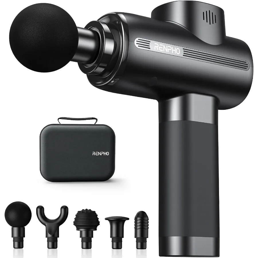 

Портативный электрический мини-массажер для спины с футляром для спортсменов, мужчин и женщин: ручной массажер для мышц с перкуссией глубоких тканей для