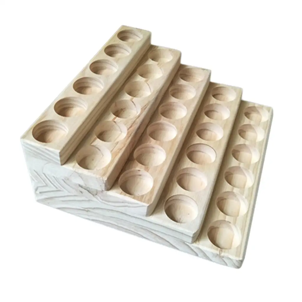 Essential Oil Wooden Storage Rack 5 Tier Display Organizer Tray Shelf for Essential Oils Set Perfume Bottle Holder