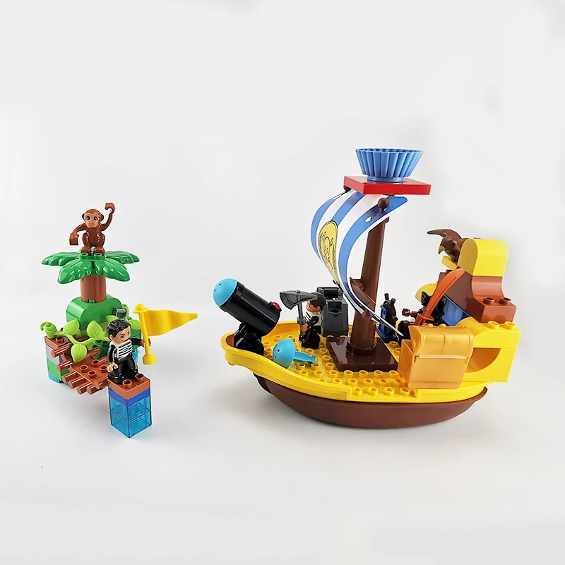 Big Size Building Blocks Family Yacht Boat Moc Construction Accessories Compatible Large Bricks DIY Assembly Toy for Children