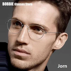 Air Titanium Glasses Frames Men Oval Round Eyeglasses Screwless Rim Handmade Denmark Designer Bo Morten Jorn Eyewear Fashion New