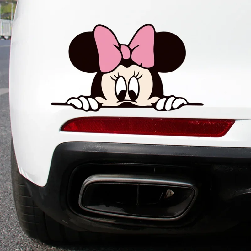 ديزني ميكي ميني Peeking بيرينغ سيارة ملصقا الإبداعية مضحك ملصق حائط من الفينيل‏ ملصق تقليم مقاوم للماء اكسسوارات ديكور سيارة