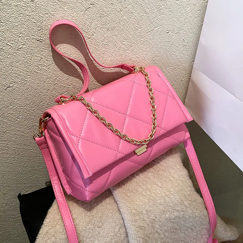 

Women's Bag 2022 New Embroidered Small Fragrant Chain Shoulder Slung Bag Korean Fashion Luxury Designer Small Square Bag