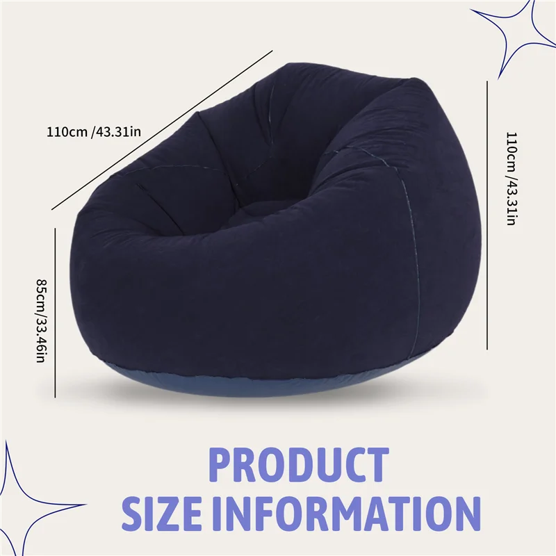 ABJY-большой надувной диван-кресло-мешок, флокированный ПВХ садовый мешок для отдыха, уличная мебель, походные рюкзаки