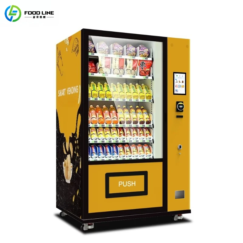 

Customized Smart Snack and Beverage Vending Machine Touch Screen Refrigerated Glass Door Automatic Vending Equipment