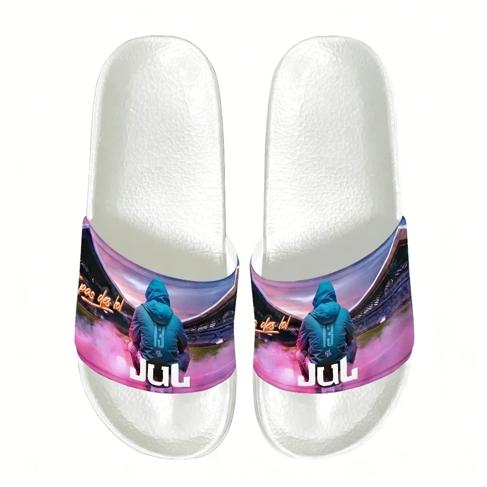 

Шлепанцы Rapper JUL C'est Pas Des Lol Julien Mari для дома и воды, мужские, женские, подростковые, пляжные, для бассейна, летние, на заказ