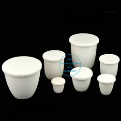 1piece Laboratory 5/10/20/25/30/50/100/150/200ml/300/500/750/1000ml Corundum Crucible 99% Alumina Ash Crucible with Cover