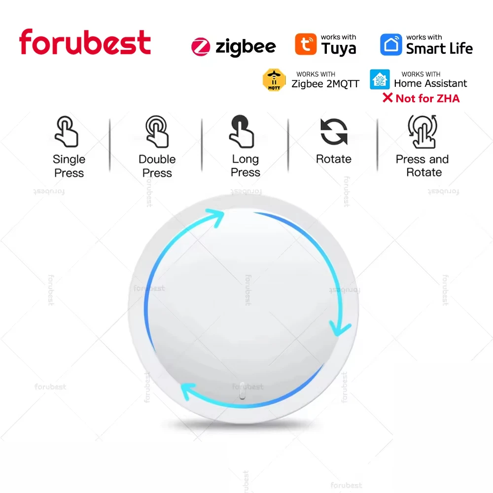 ZigBee Smart Knob Switch DIY Wireless Scene Button Rotatable Dimmer Switch Home Appliances Automation Linkage Remoter For Z2M