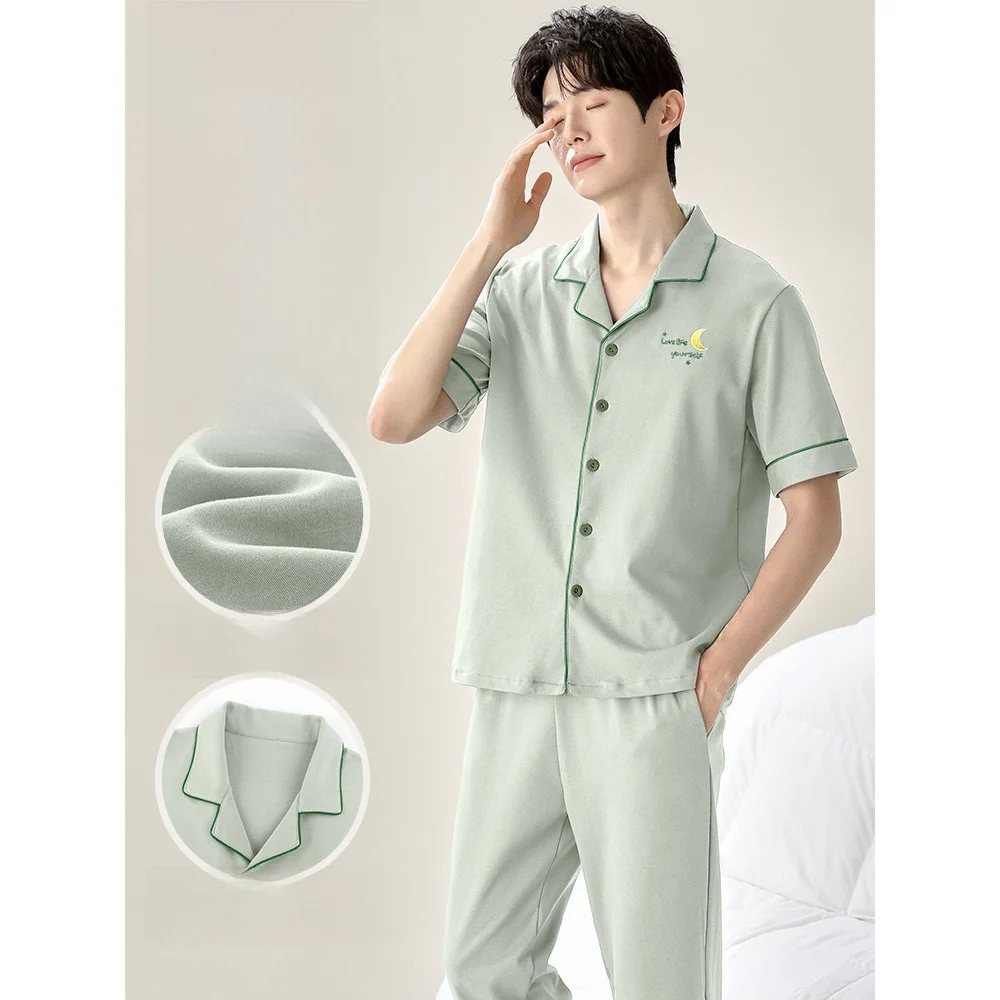 set-pigiama-in-puro-cotone-da-uomo-maniche-corte-e-pantaloni-lunghi-abbigliamento-da-casa-per-primavera-e-autunno-comodo-morbido-e-ampio