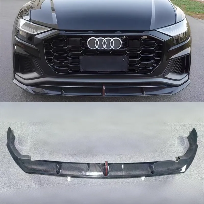 

Для Audi Q8 2018-2022 настоящая сухая передняя губа из углеродного волокна, передний бампер, нижняя губа под спойлер, сплиттер, автомобильные аксессуары, комплект кузова