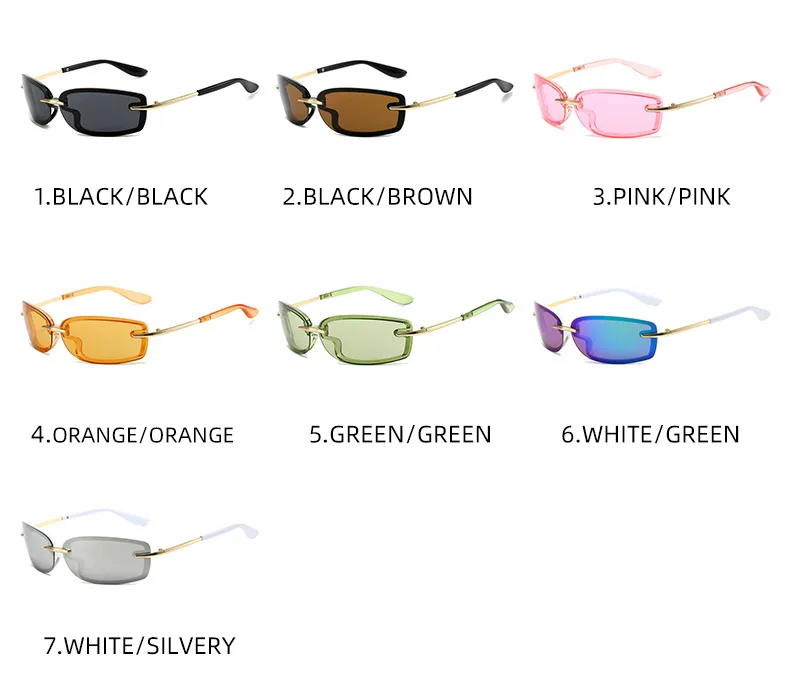 Coole randlose y2k Sonnenbrille für Frauen neue Steampunk Brille Trend Punk Shades Brillen Unisex Outdoor Brillen uv400 – Detail 8
