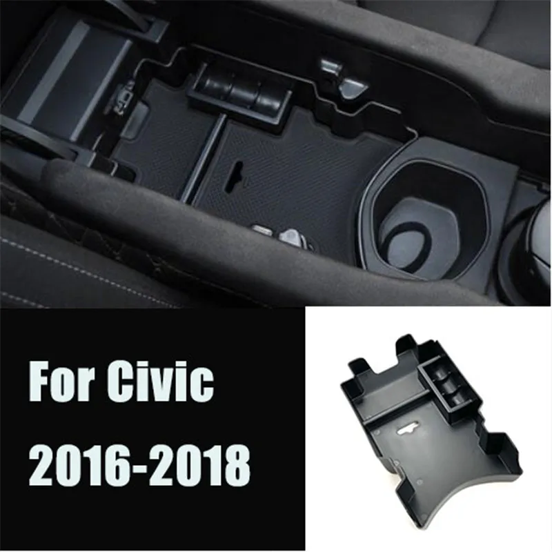 Car Accessories Central Armrest Storage Box Console Tray Holder Case Palle decoration for Honda Civic 9th 10th Gen 2011-2018