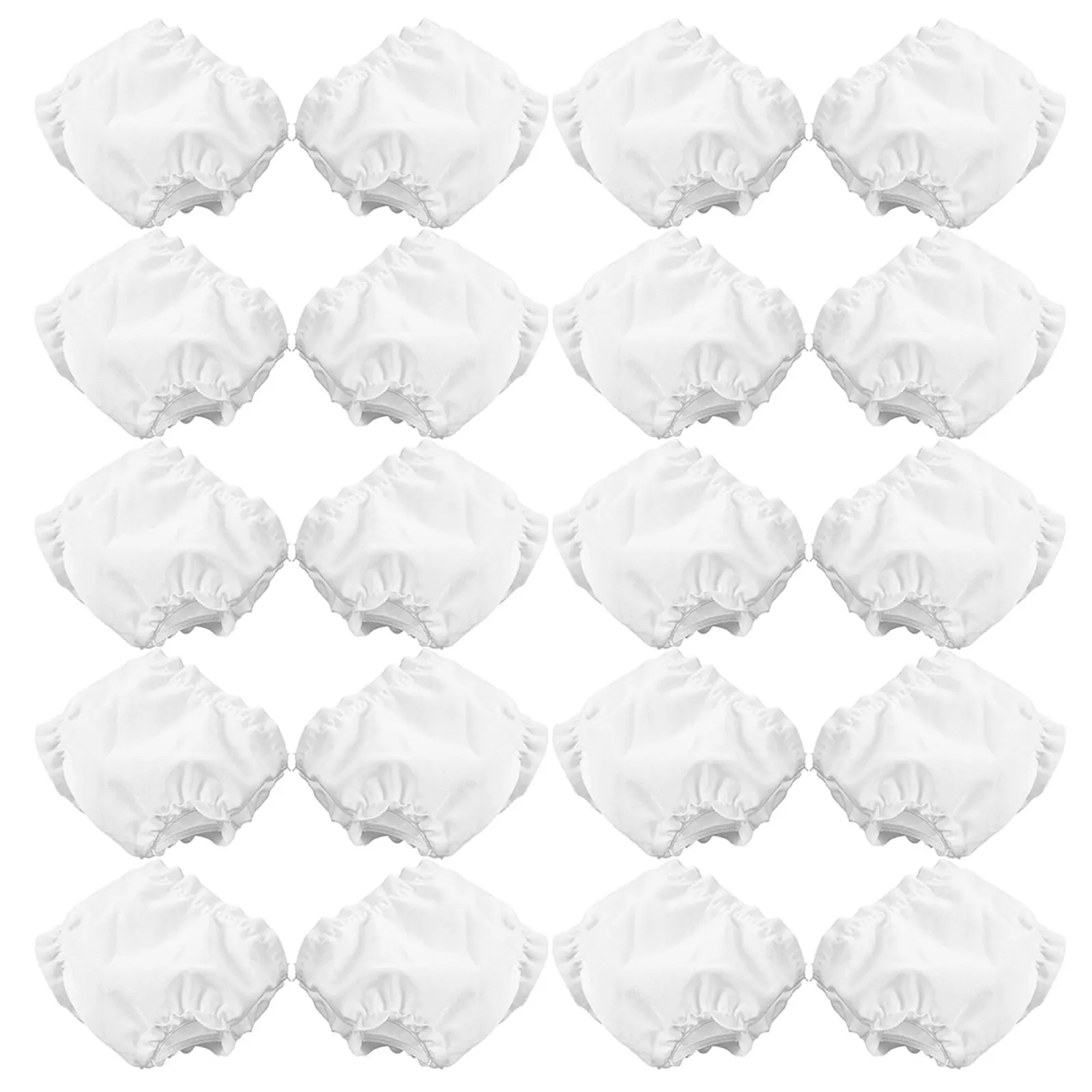 

20 шт. аксессуаров для детского белья для 10-дюймовых кукол: многоразовые мягкие белые подгузники для ролевых игр, набор игрового белья