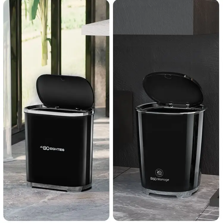 

Wastebasket flip lid trash can press the shell lid garbage can Household bathroom cleat kitchen gap thickened trash bin