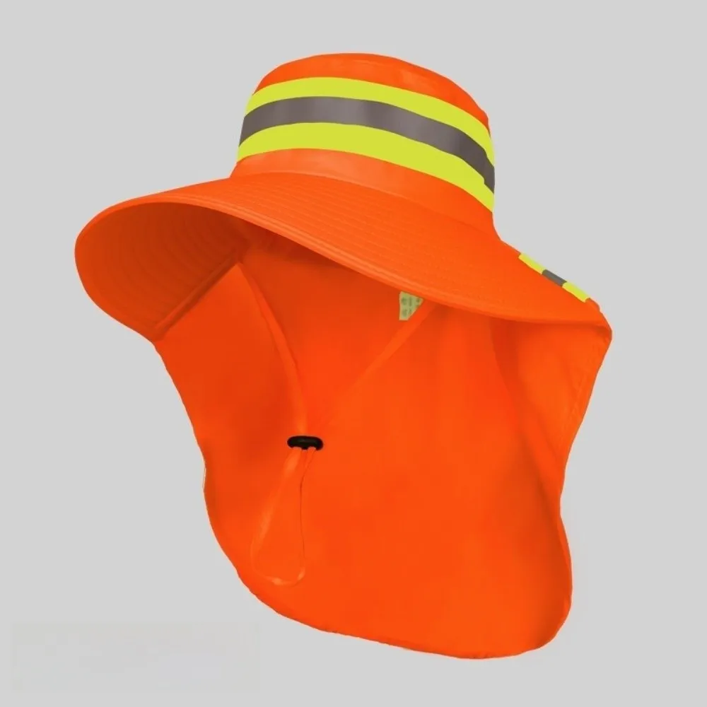 

Adjustable Design Reflective Sun Hat UV Protection Large Brim Anti-UV Bucket Hat Sun Protection Neck Shawl