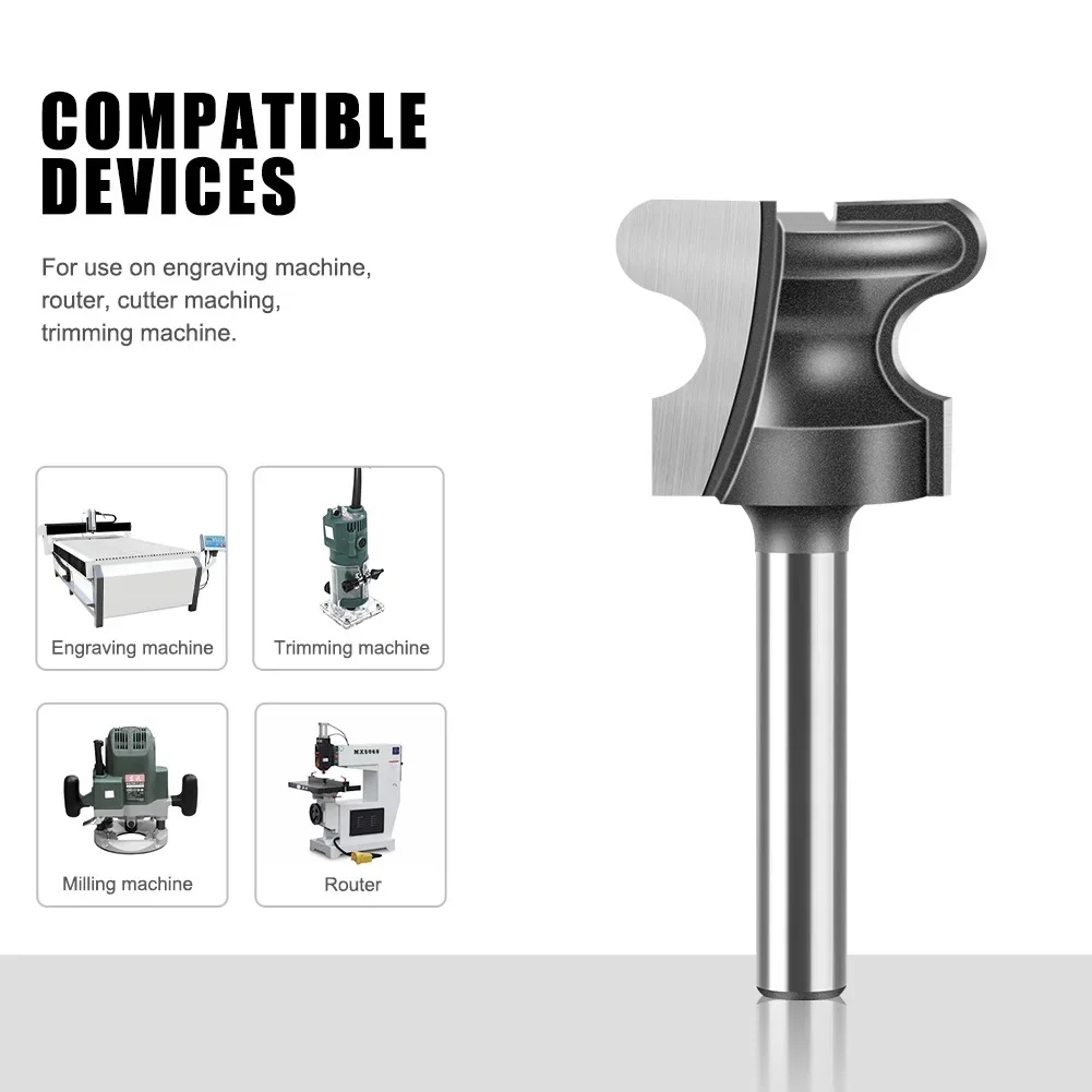 1PC 6MM 12MM Shank Milling Cutter Two Arc Nail Clipper Drawer Cabinet Door Drawer Router Bit Cabinet Door Handle Cutter Slotted