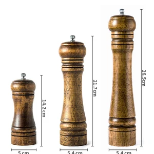 Solid wood salt and pepper grinding, pepper Mill with strong ceramic adjustable, kitchen cooking tools, 5 10 Main Sales Paste Paste - №5