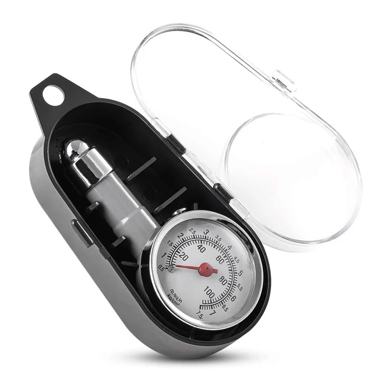 Small Tire Pressure Gauge 10-100PSI, Accurate Mechanical Zinc Alloy Air Gage For Motorcycles,Cars,SUV ATV