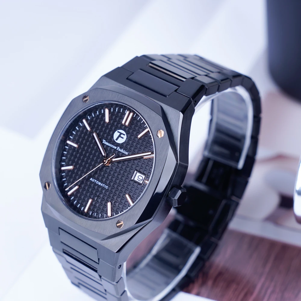 جديد غد أزياء الرجال الساعات الميكانيكية ووتش NH35 حركة الفولاذ المقاوم للصدأ 316L الفولاذ المقاوم للصدأ الكلاسيكية ووتش للماء #3