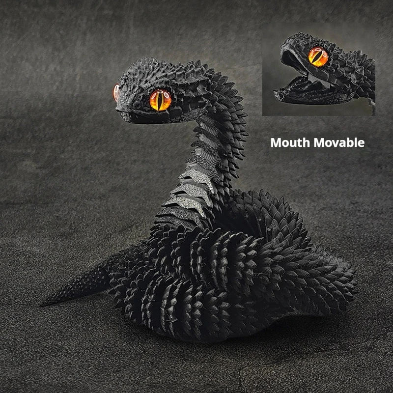 

3D Printed Articulated Viper BJD Toy Movable Mouth Jointed Body Chinese Style Desktop Decor Creative Gift For Collectors Kids
