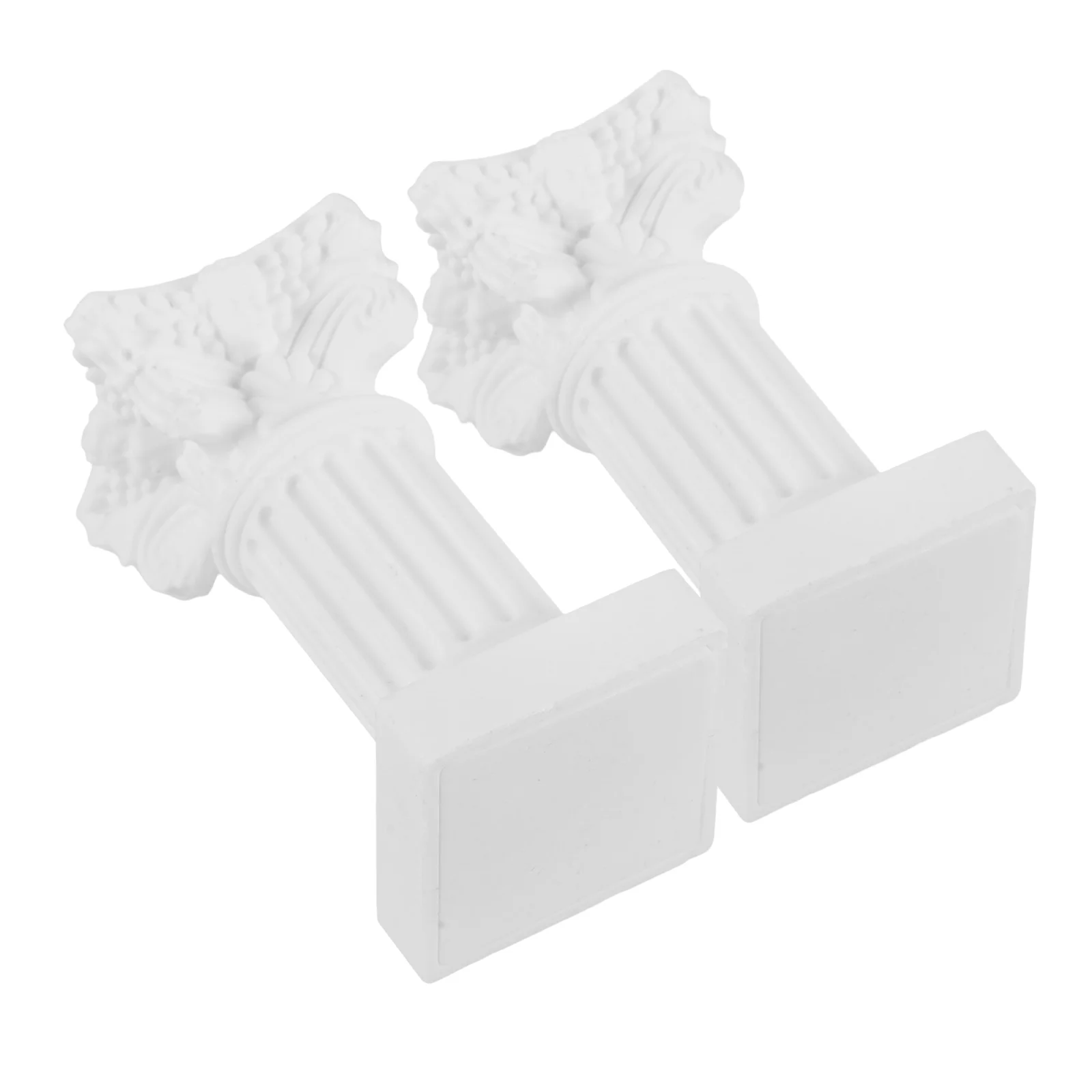 

2pcs Minimalist Column Holder Roman Pillar Candlestick Desktop Statue Table Decor Abs Material Reusable Stable Tiny Stand