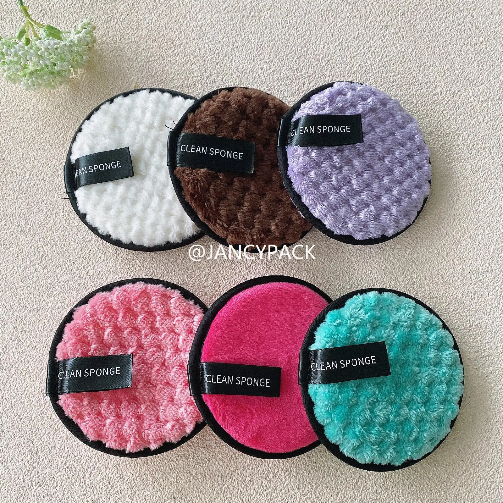 10 szt. Zmywalnych płatków do demakijażu, płatki do ciała i twarzy wielokrotnego użytku, kolorowe płatki z mikrofibry do usuwania makijażu, gąbeczki.