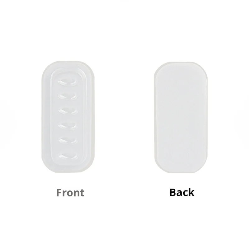 100 Stück rechteckige PVC-Wimpernkleber-Tabletthalter, Wimpernverlängerungstabletts mit Basis, Blumenplatte mit Basis, langer Streifen, PVC-Klebetabletts