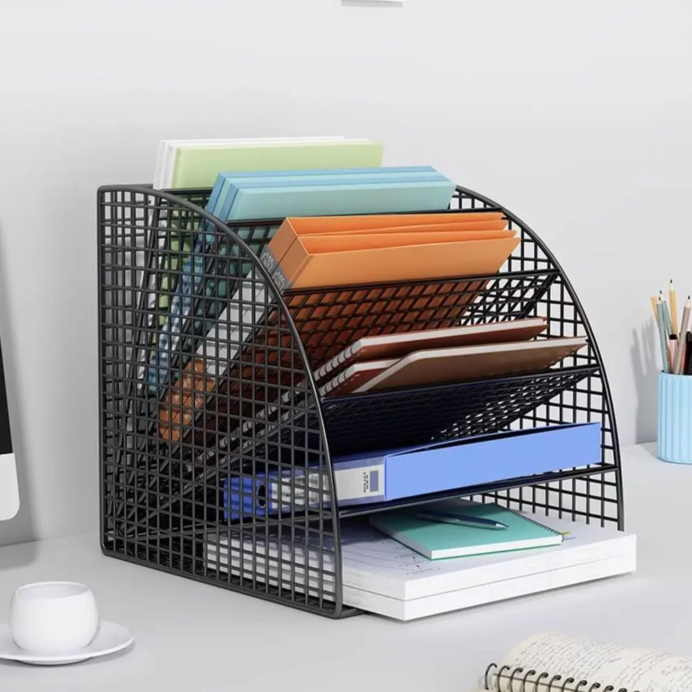 

High Quality Mesh Desk Organizer Portable Multi-functional File Storage Rack Convenient Book Stand Office Supplies