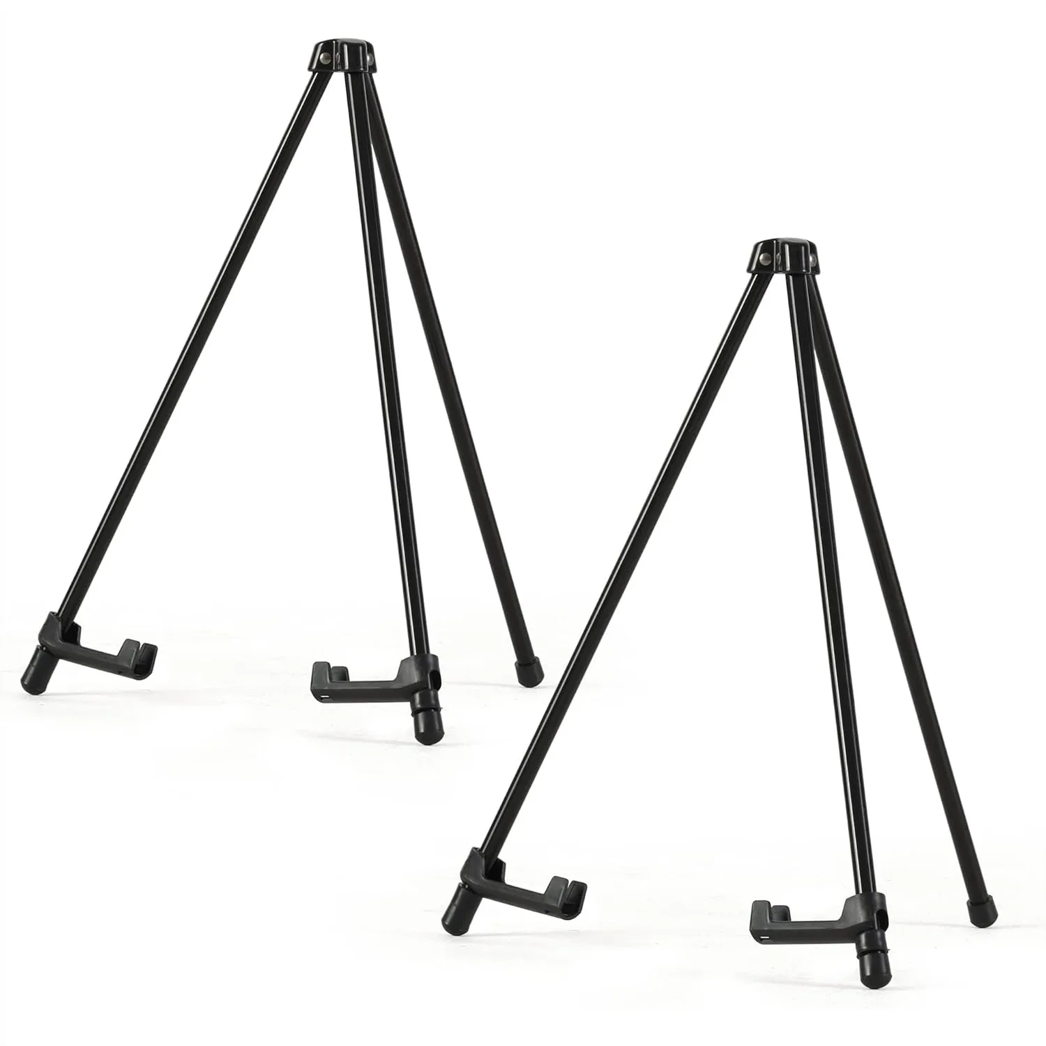

14" Tabletop Easel Stand for Displaying Pictures Paintings Posters Store Signs - Black Steel Tripod with Adjustable Holders 2
