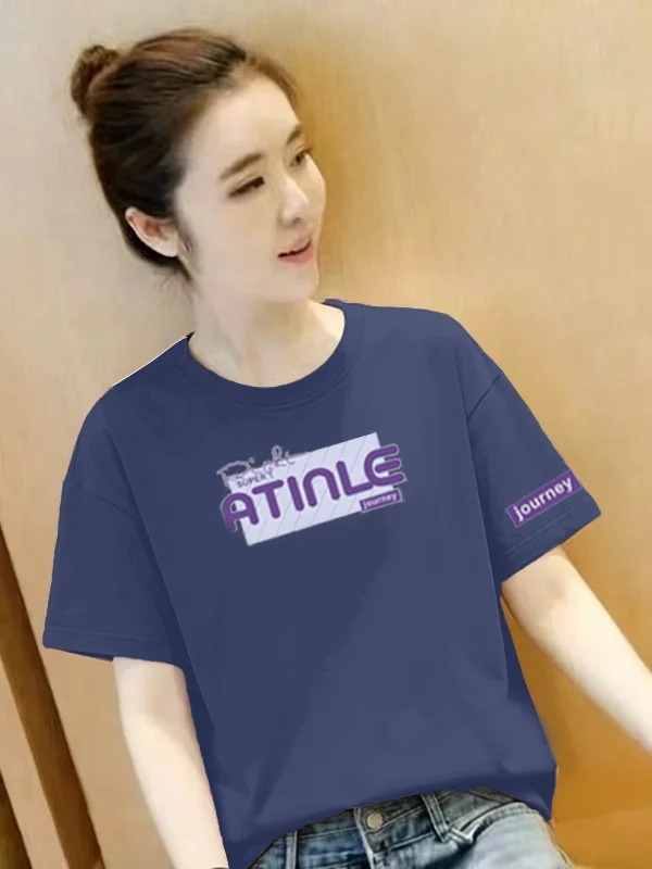 

New Summer 2026 Women's T-shirt round Neck Short Sleeve Breathable Polyester Fiber Print No Pilling Brand NEWCIITEER