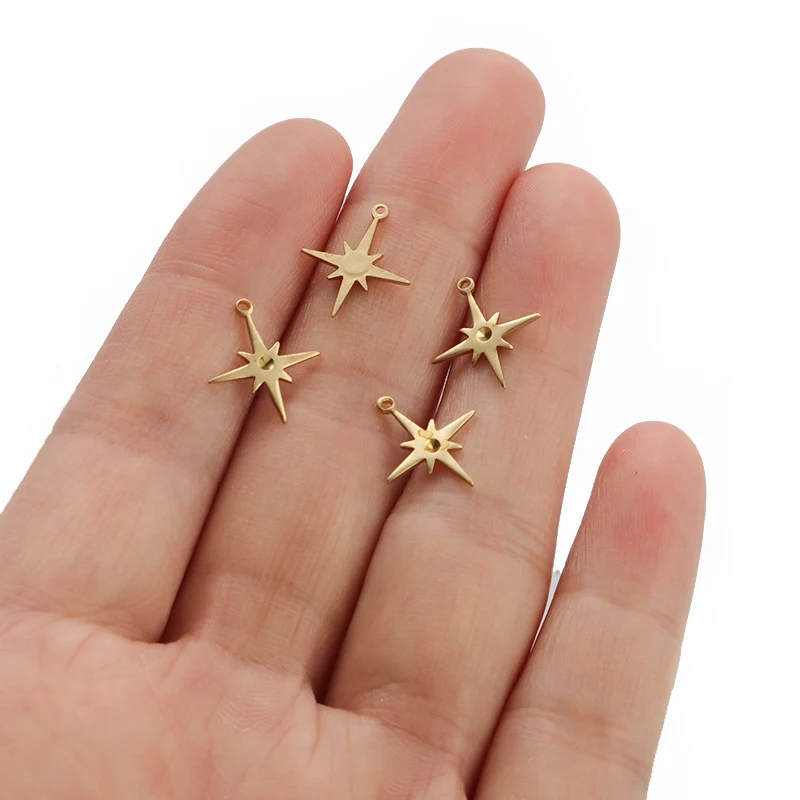 50pcs/bag Brass Star Geometry Charms Pendant For DIY Jewelry Earrings Necklaces Bracelet Crafts Handmade Making Findings