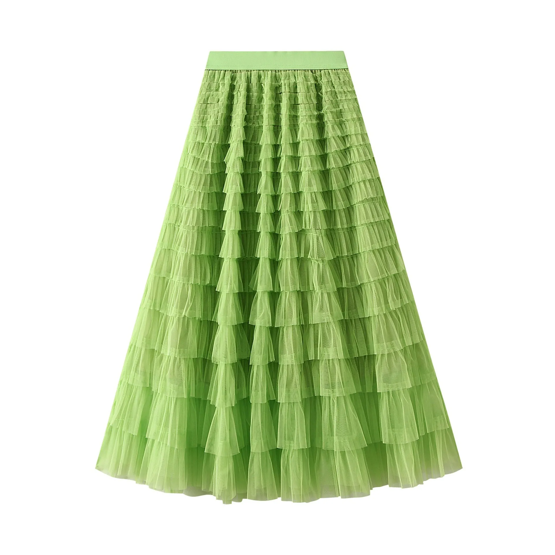 

Layered Tulle Midi Skirt Women's Half Skirt Net Gauze Skirts Spring 2026 Neutral Other Fabric Other Process